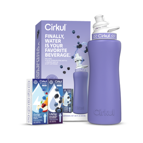 32oz. Matte Periwinkle Stainless Steel Bottle Starter Kit - Fresh Pair