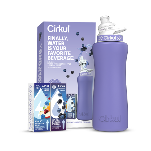 32oz. Matte Periwinkle Stainless Steel Bottle Starter Kit - Fresh Pair